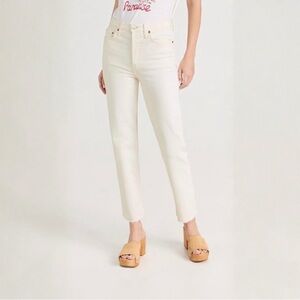 RE/DONE 90s High Rise Ankle Crop Jeans in White Size 26